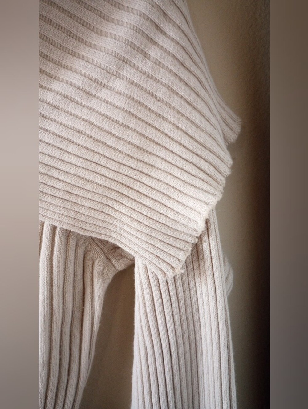 Dynamite Medium Off-Shoulder Ribbed Sweater Top - Cream - Picture 11 of 15